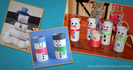 Make snowmen out of toilet paper rolls