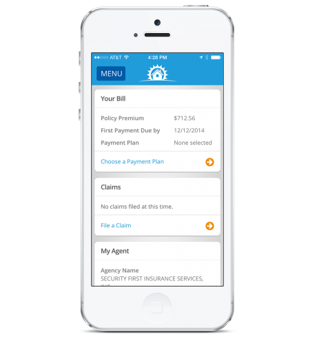 A mobile app that manages your homeowners insurance policy
