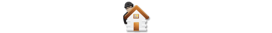 A graphic of a thief breaking into a home - home burglar