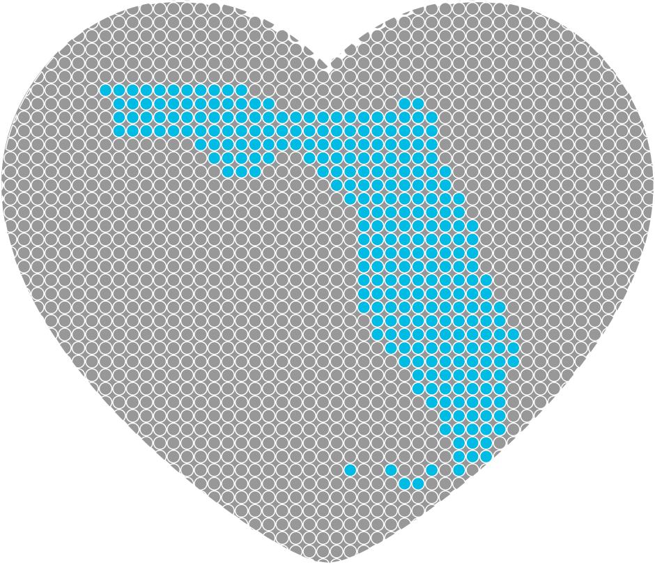 A graphic of Florida in a heart
