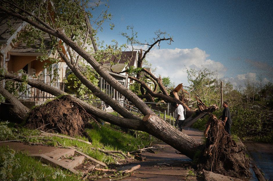 Damage to a Florida home from hurricane winds