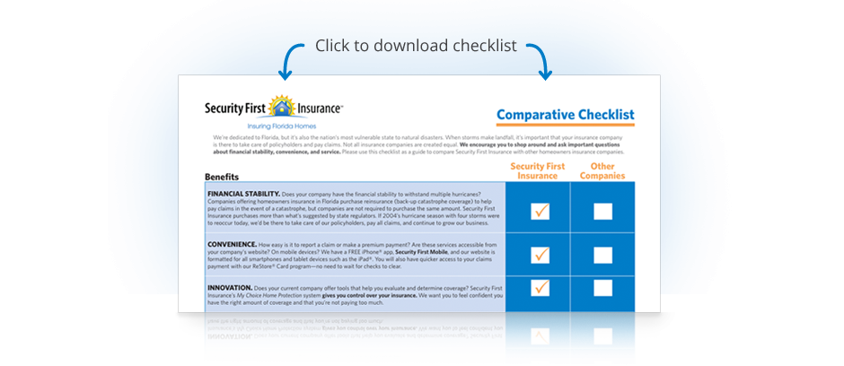 Compare Florida homeowners insurance companies with a comparative checklist